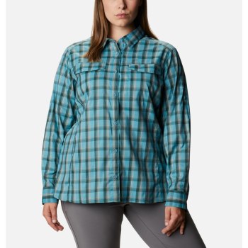 Columbia Overhemd Dames, Silver Ridge Lite Plaid Long Sleeve Plus Size Blauw, 40TFSEDPZ